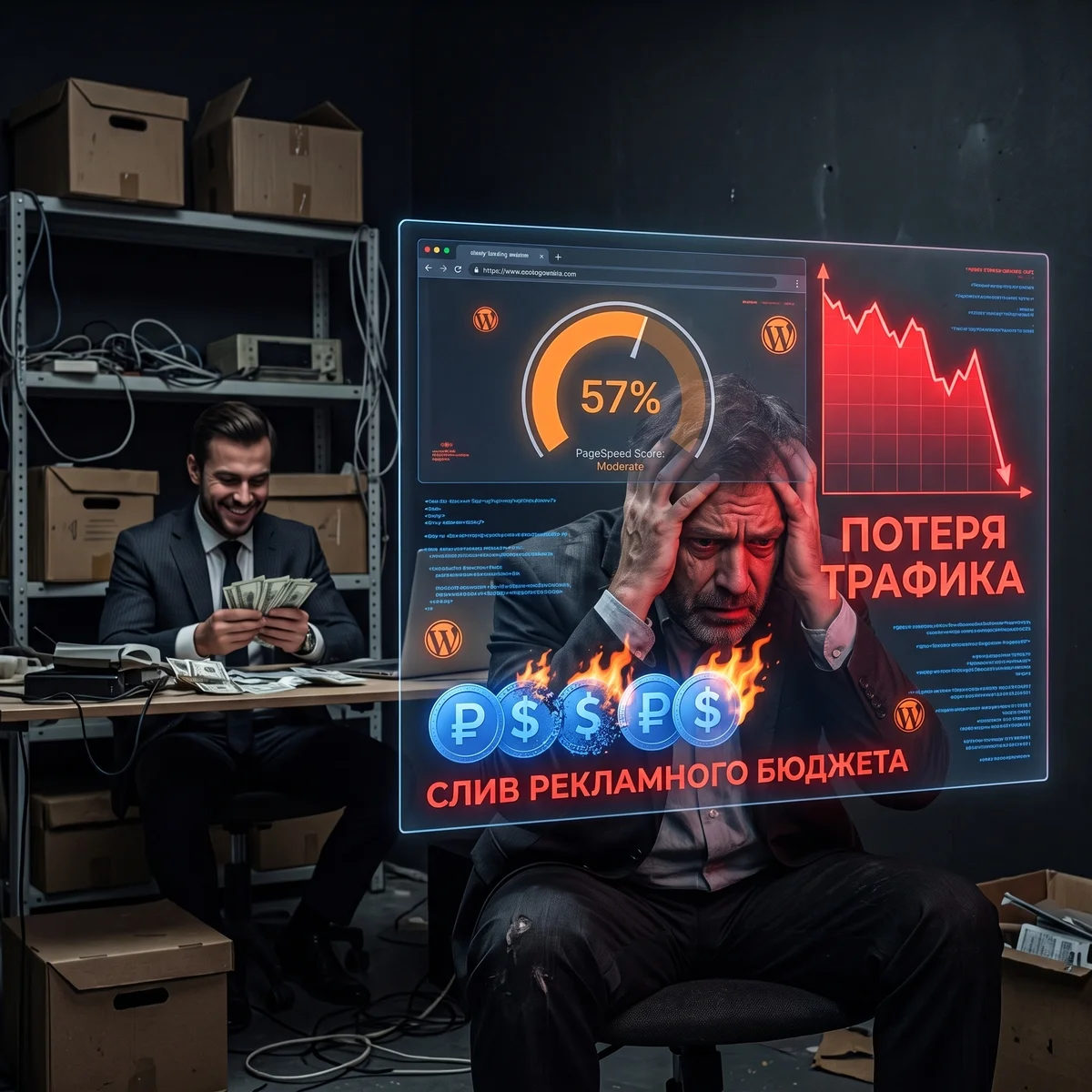 Сгорающий рекламный бюджет из-за медленного сайта